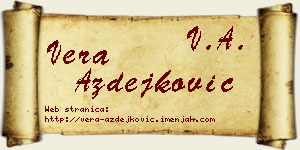 Vera Azdejković vizit kartica